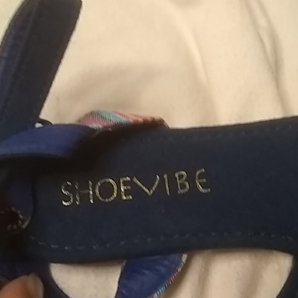 NWOT ShoeVibe Lace up Midnight Blue Sandals Size 7 - Picture 6 of 7